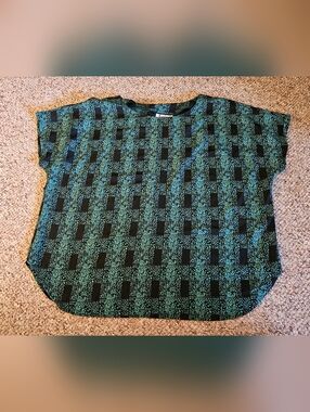 Motations Green Black Shirt Size 16